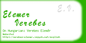 elemer verebes business card
